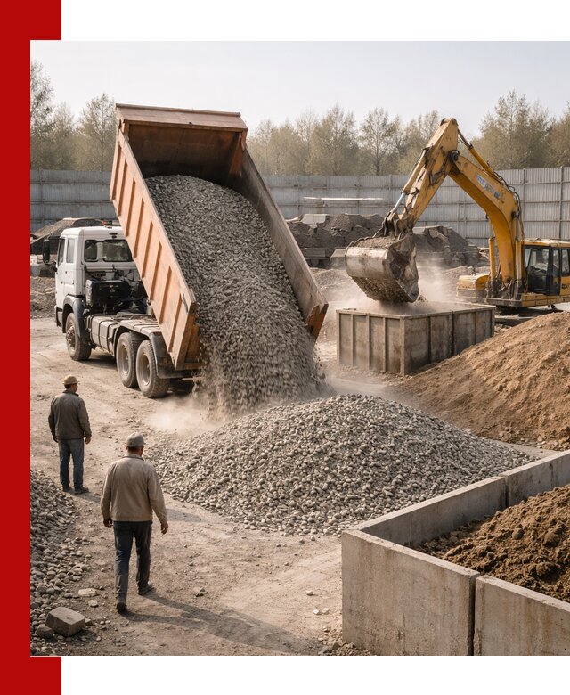 Доставка нерудных материалов с погрузкой и разгрузкой в Георгиевске