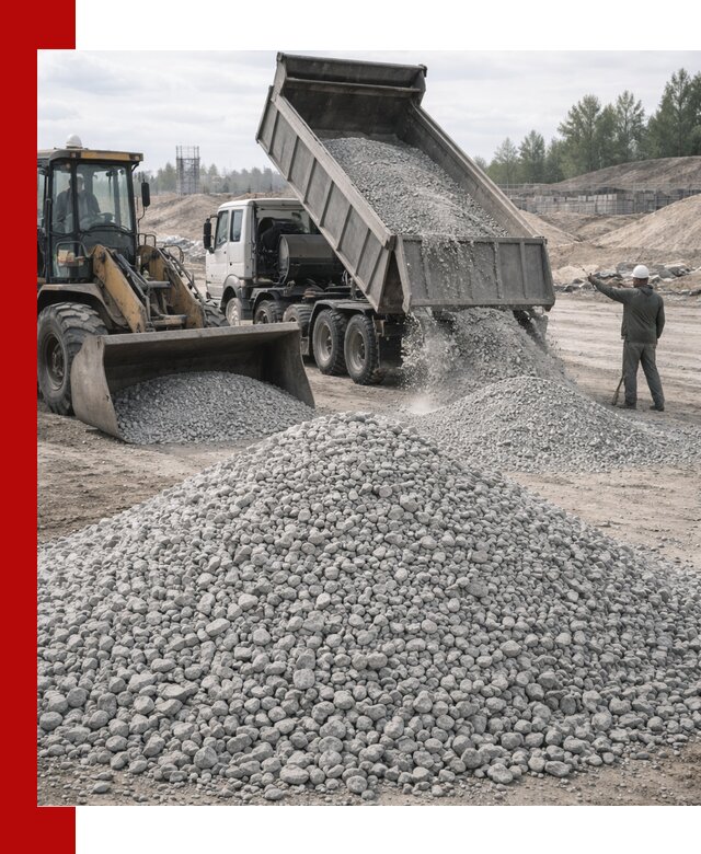 Доставка известнякового щебня фр. 5–20 в Георгиевске