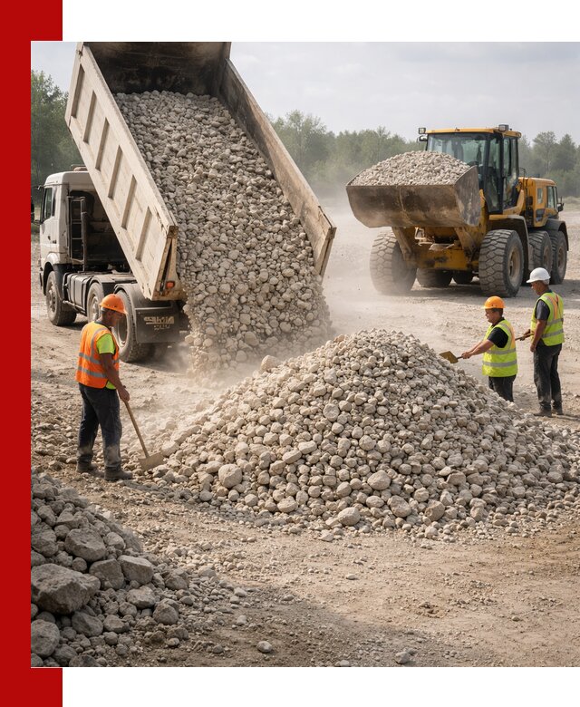 Доставка известнякового щебня фр. 40-70 в Георгиевске