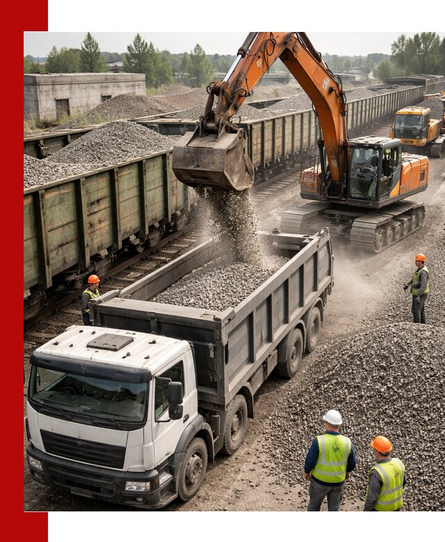 Железнодорожный щебень фракция 25–60 для поставок в Георгиевске