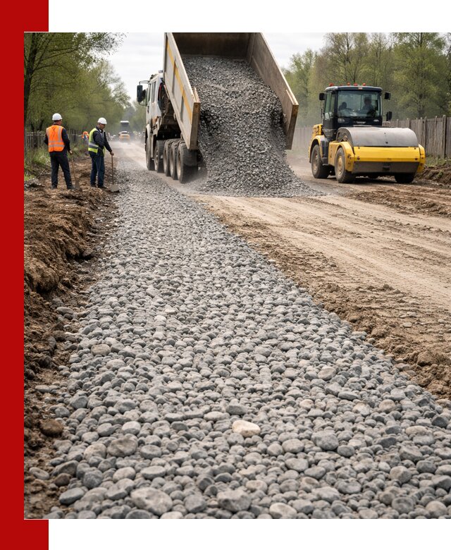 Доставка щебня для отсыпки дорог в Георгиевске высокого качества