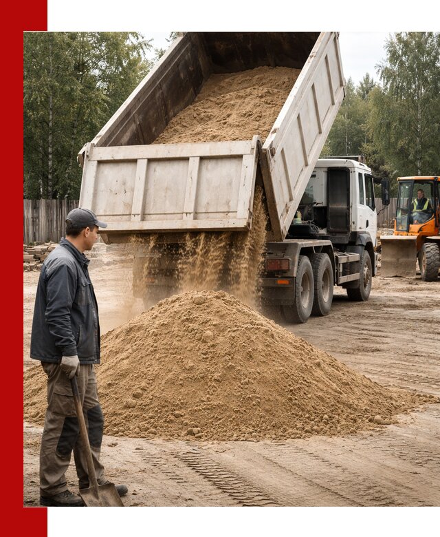 Доставка и продажа песка с разгрузкой в Георгиевске