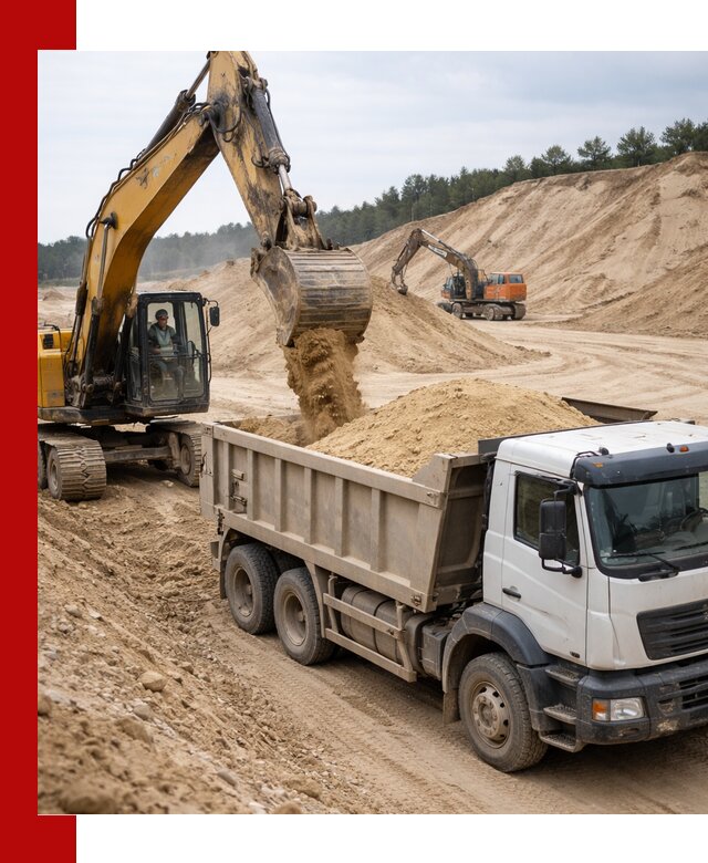 Доставка карьерного песка с самосвалами и разгрузкой в Георгиевске