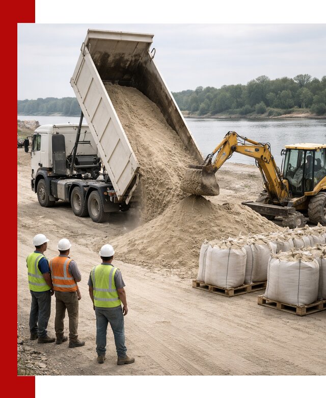 Доставка речного песка в Георгиевске самосвалами и погрузкой