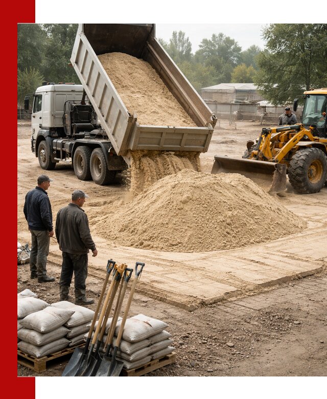 Доставка мытого песка в Георгиевске с самосвалами по выгодной цене