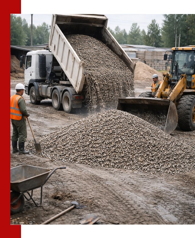 Мытый гравий с доставкой в Георгиевске от карьера до участка