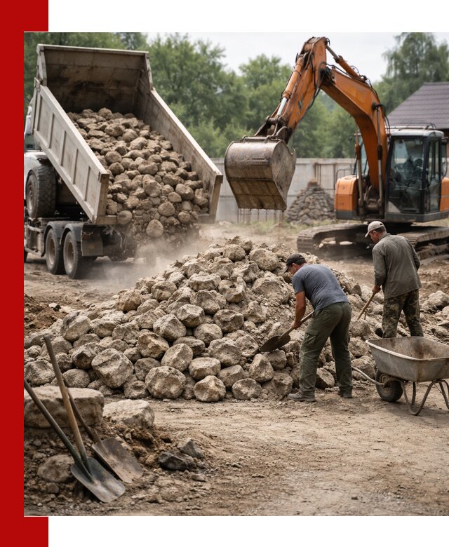 Доставка и разгрузка бутового камня в Георгиевске