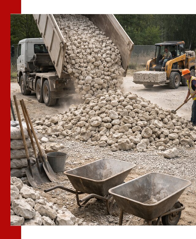 Доставка и продажа бутового известнякового камня в Георгиевске