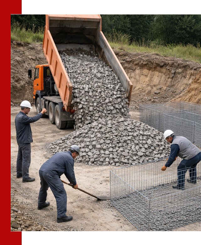 Камень для габионов с доставкой в Георгиевске быстро и надёжно