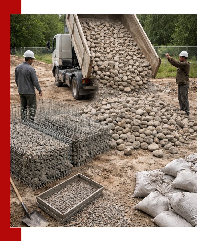 Камень для габионов фракция 70–151 в Георгиевске