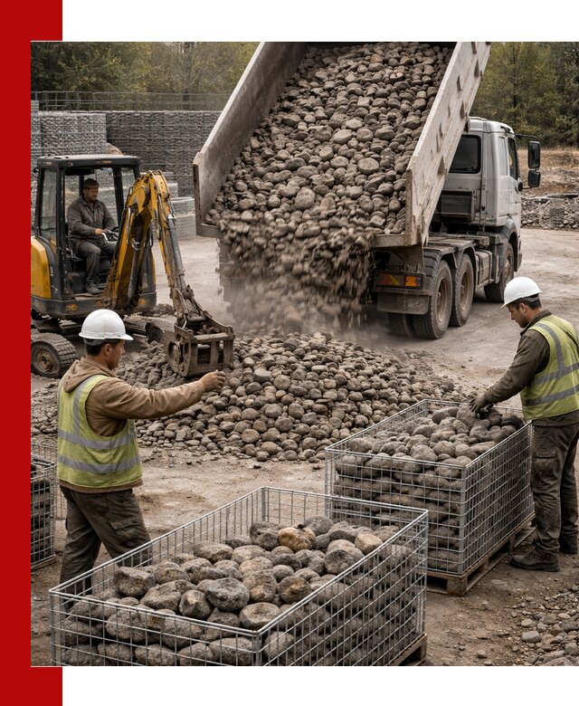 Камень для габионов фракция 100–201 в Георгиевске