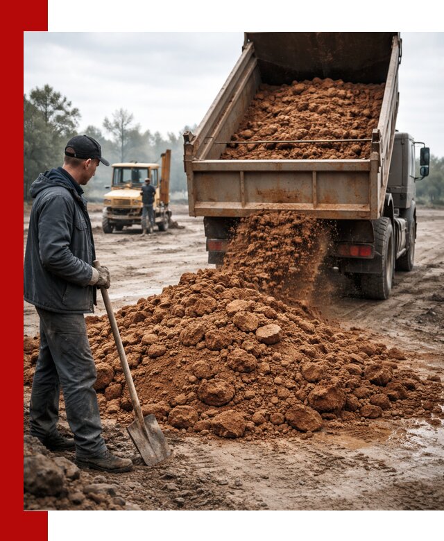 Глина для засыпки в Георгиевске с доставкой самосвалами
