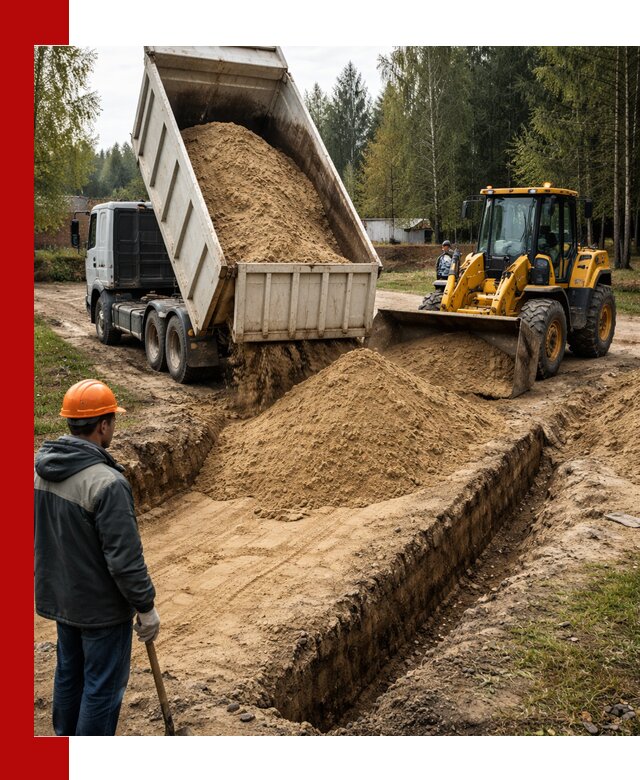 Доставка песчаного грунта в Георгиевске для строительных работ