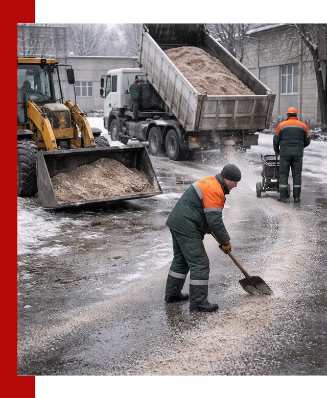 Реагент против гололеда с доставкой и нанесением в Георгиевске