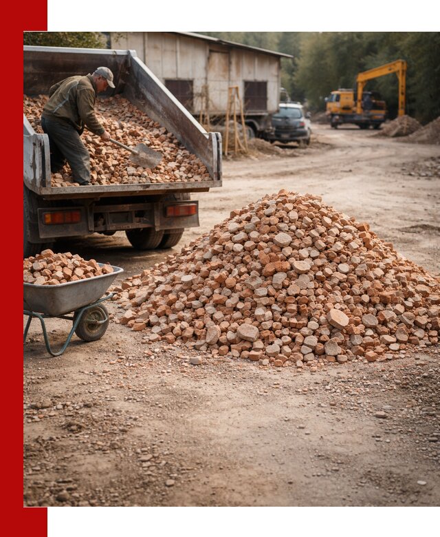 Доставка и подушка из боя кирпича с разгрузкой в Георгиевске