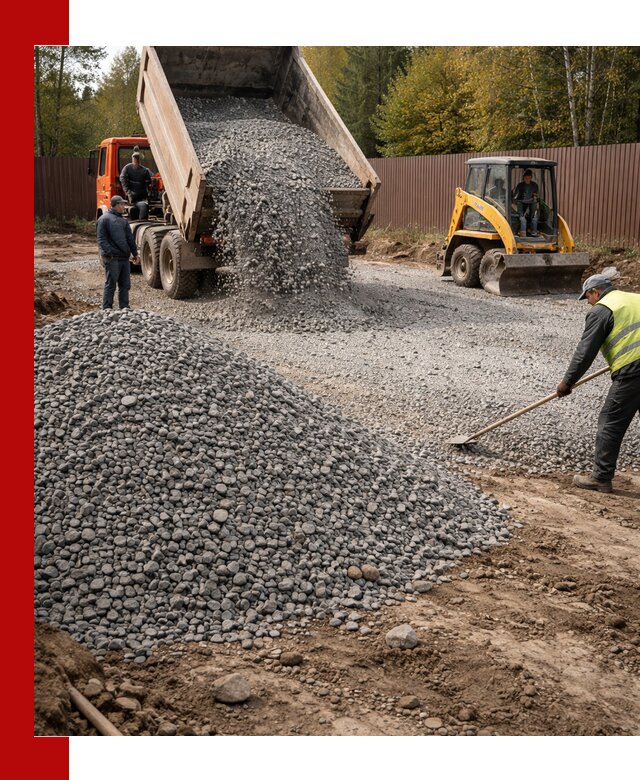 Отсыпка участка щебнем с доставкой и уплотнением в Георгиевске