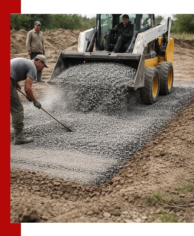 Устройство щебеночной подушки в Георгиевске для дорог и фундаментов